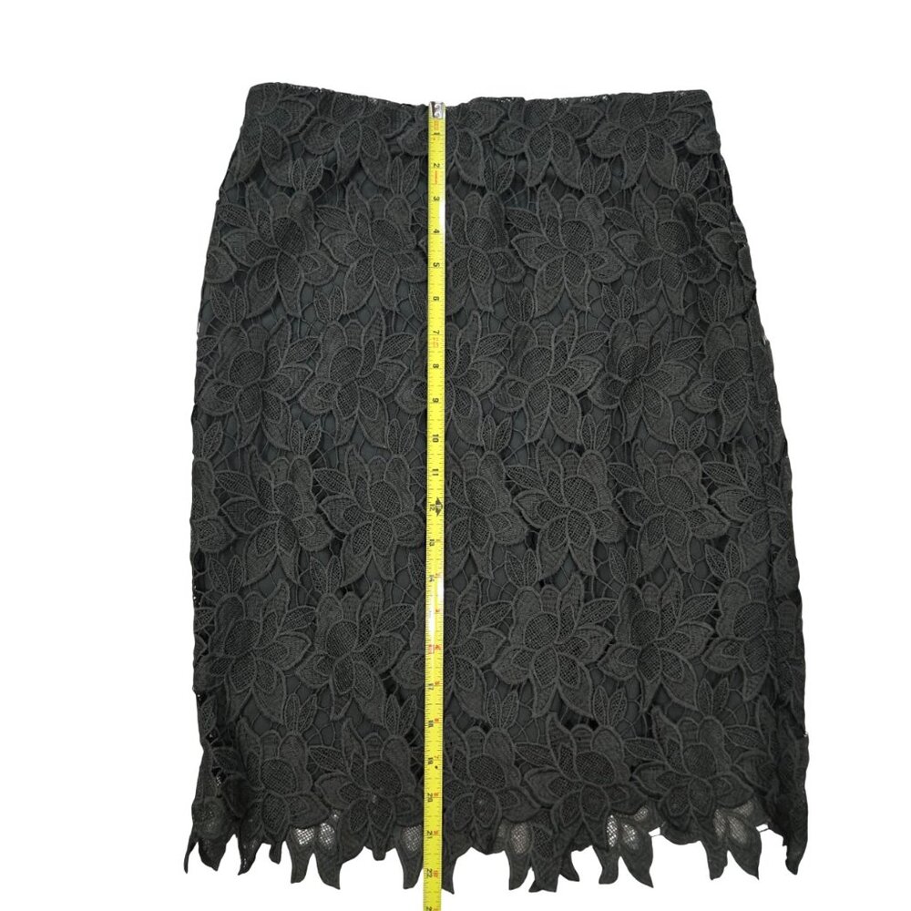 Ann Taylor Petites Floral Lace Overlay Pencil Skirt 4P Dark Green Like New - Picture 6 of 8